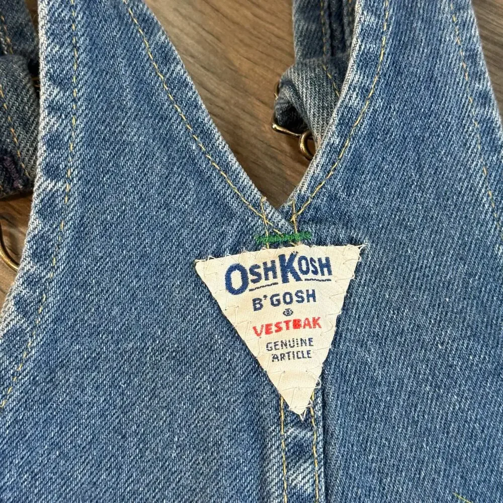Vtg OshKosh B'Gosh Vestbak Denim Overalls Size 18M Classic Everyday USA